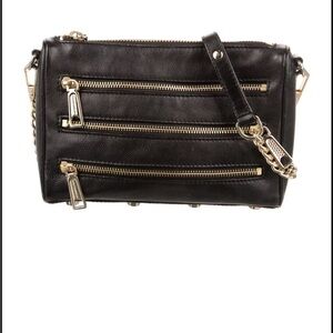 Rebecca Minkoff Black and Gold Crossbody Bag with Chain Strap